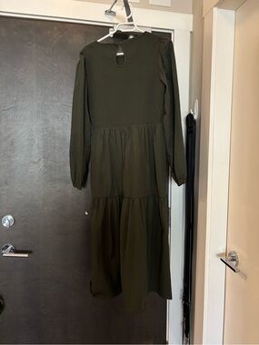 Smash + Tess Olive Smocked Midi Dress